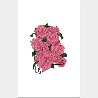 Alabama and State Flower Camellia Posters and Art
